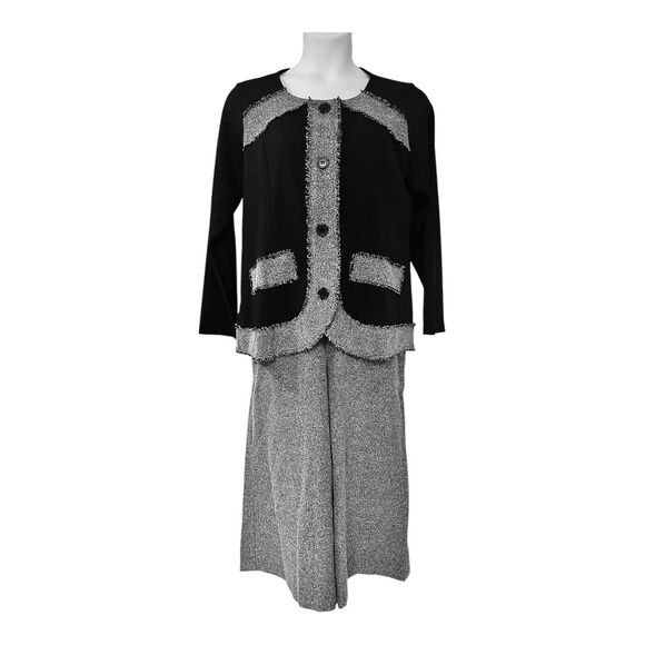 Monroe & Main Pants - Monroe & Main Tweed-y Pantset Office Casual Desk Dinner Party Gaucho Pant Suit